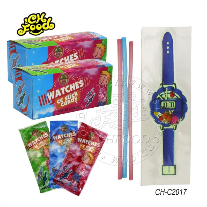 Halal Fruit Flavor CC Stick Candy  Sour Powder Straw Candy with Cartoon Tattoo