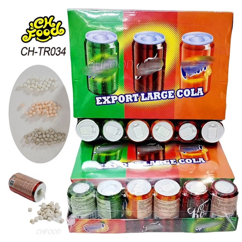 Wholesale Halal Soda Flavor Tablet Candy Sweets in Cola Bottle Oem Cheap Plastic Toy Candy for Kids