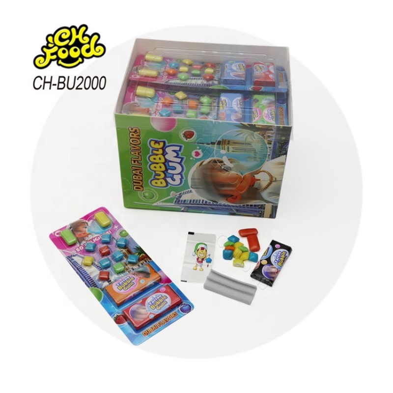Low MOQ Hot Selling Mini Square Chewing Gum with Tattoo Bubble Gum for Kids Halal Candy Sweets Snack Food