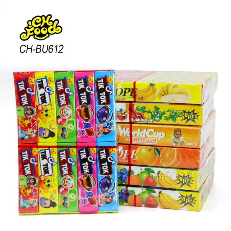 Manufacturer Wholesale Hot Selling 5 Piece ZIZI Fruit Flavor Tattoo Bubble Gum