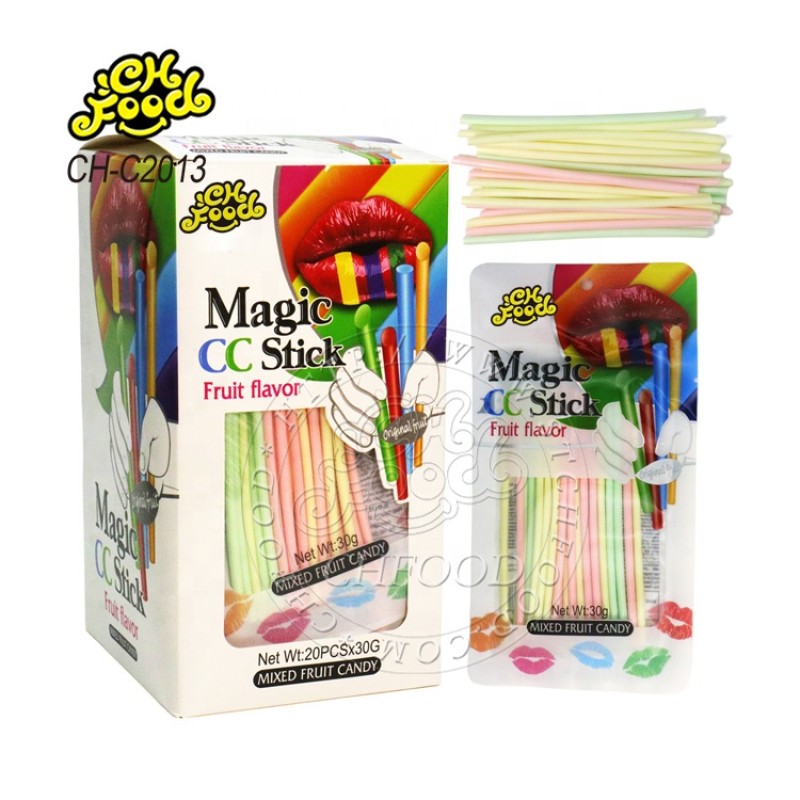 Halal Fruit Flavor Magic CC Stick Candy Straw Sour Powder Candy