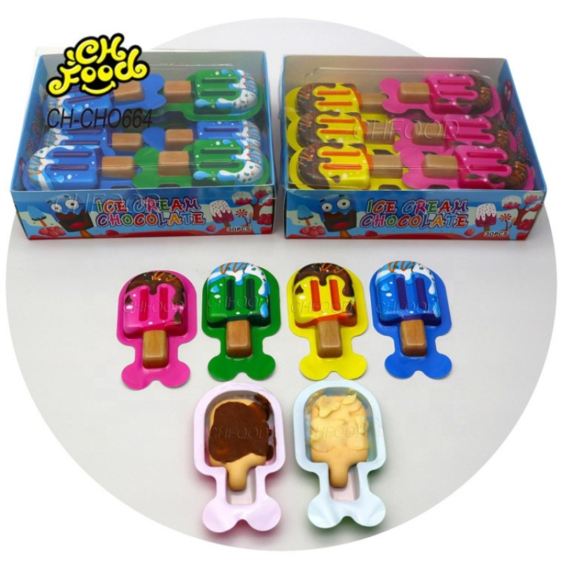 LOW MOQ Factory Wholesale Ice Cream Shape Chocolate Biscuits OEM Halal Snack Food