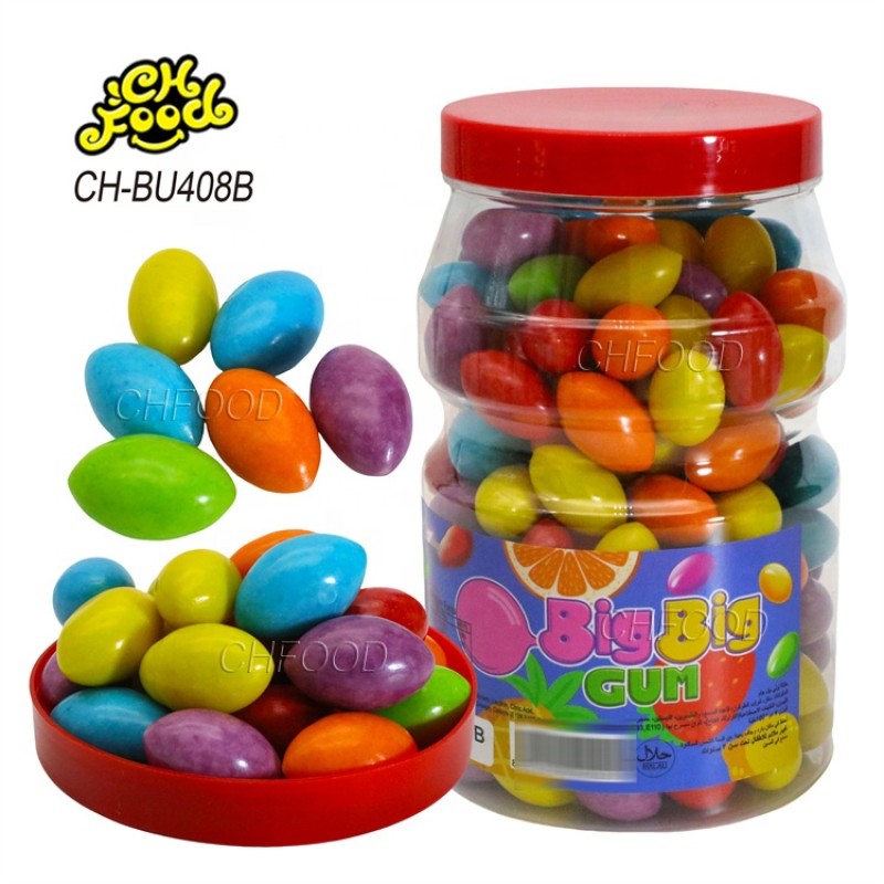 Manufacturer Wholesale OEM Fruit Flavor Olive-shaped  Bubble Gum Halal Chewing Gum Candy Sweets
