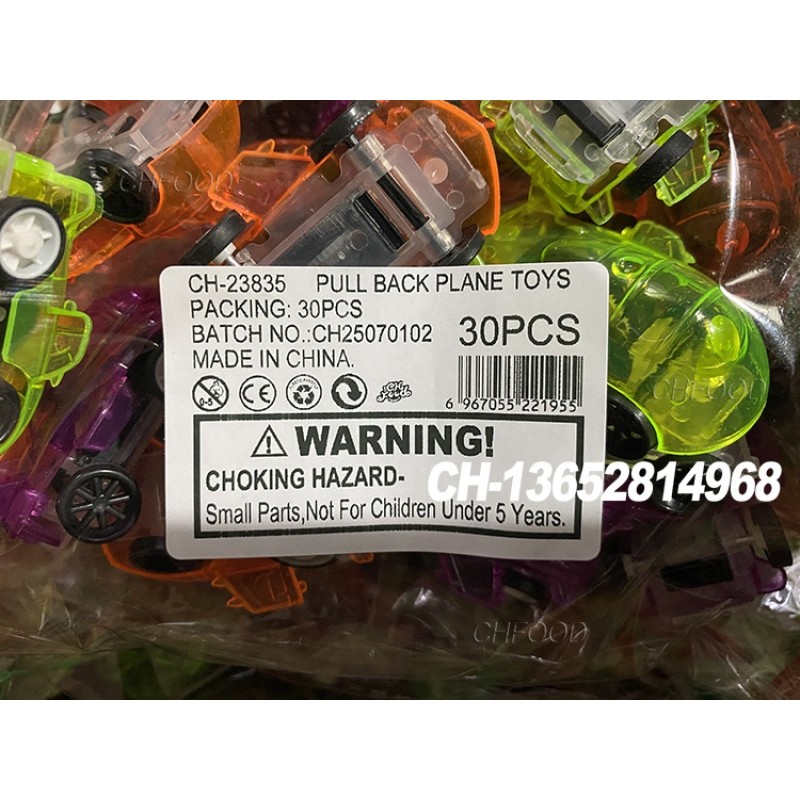 Wholesale Low MOQ Bulk Cheap Plastic Small Transparent Toy Car Pull-back Vehicle Promotion Toy for Kids