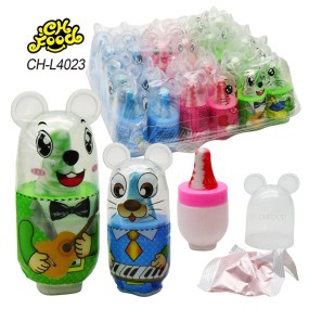 Wholesale Custom Halal Cartoon Mouse Shape Candy Toy for Kids Nipple Lollipop Hard Candy with Sour Powder Candy Sweets