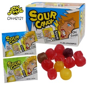 China Manufacturer Halal Sweets Snack Super Sour Hard Candy Sweet Wholesale Fruit Candy