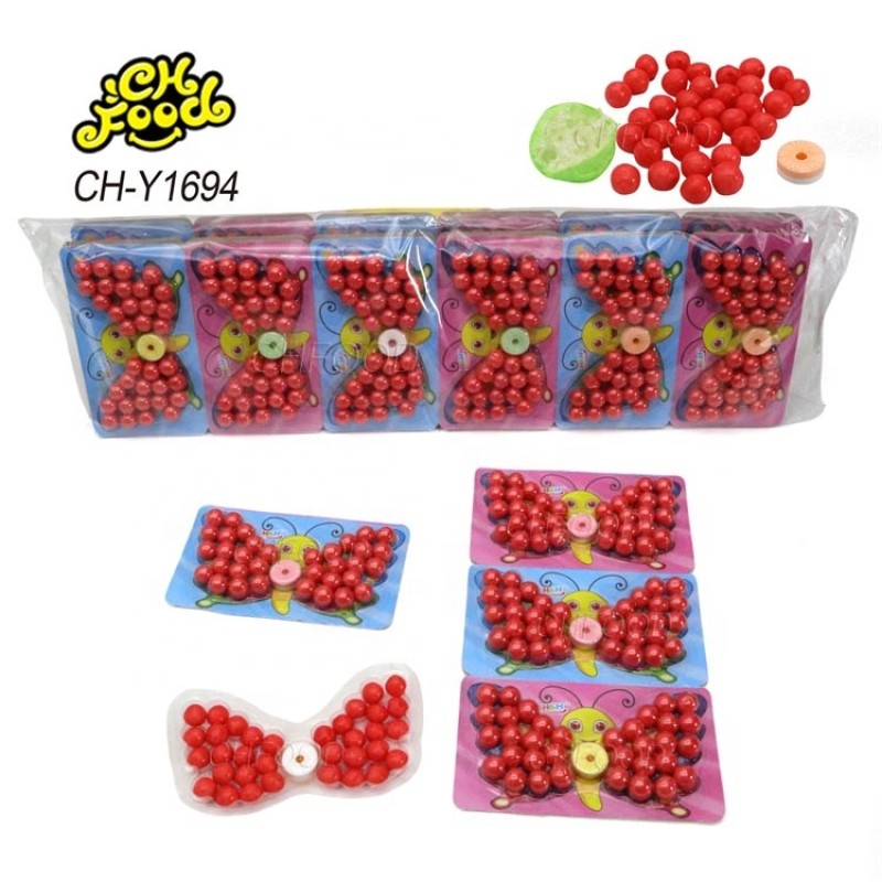 2025 New Butterfly Shape Candy Toy for Kids Colorful Puffed Candy with Whistle Tablet Candy