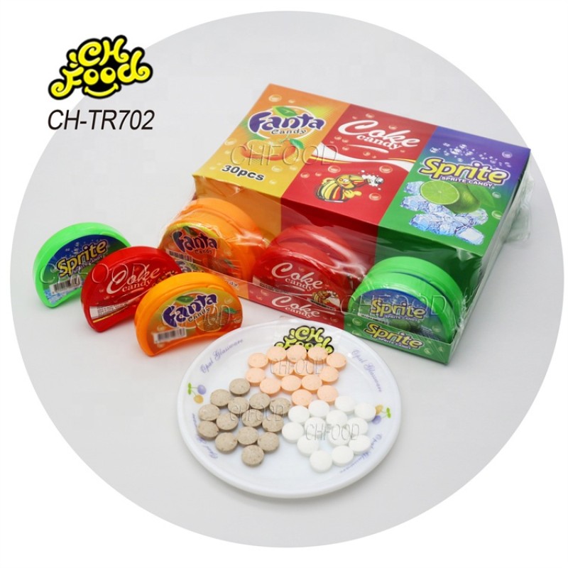 Three Flavor Tablet Candy in Plastic Box