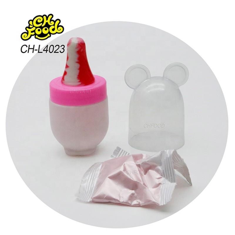 Wholesale Custom Halal Cartoon Mouse Shape Candy Toy for Kids Nipple Lollipop Hard Candy with Sour Powder Candy Sweets