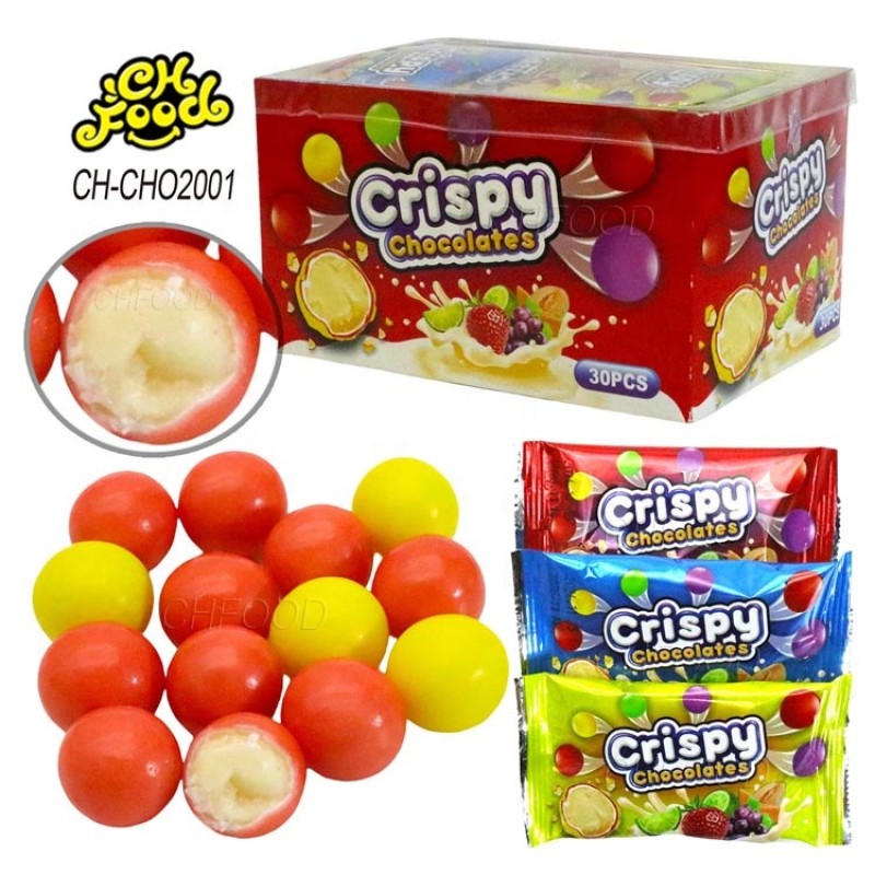 Custom Halal Crispy Chocolates Ball Candy Sweets  Wholesale and OEM China Snack for Children
