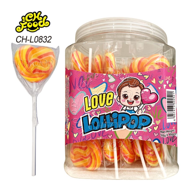 Colorful Heart Shape Lollipop Rainbow Candy