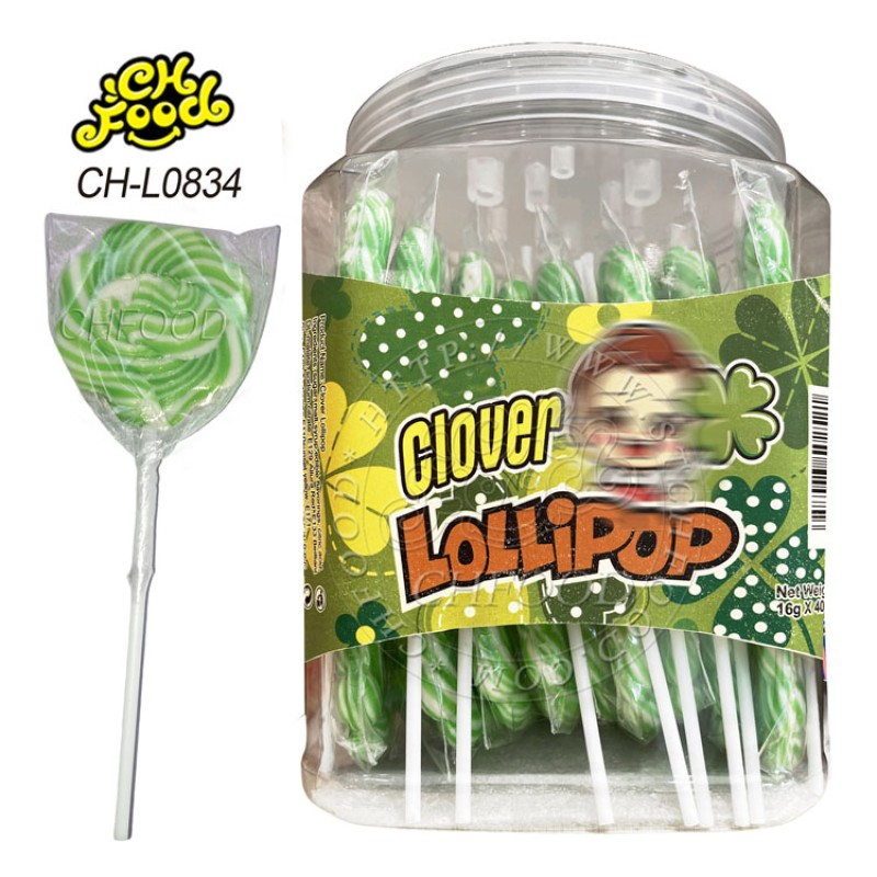 Swirl Wave Pops Candy Round Flat Twist Clover Lollipop