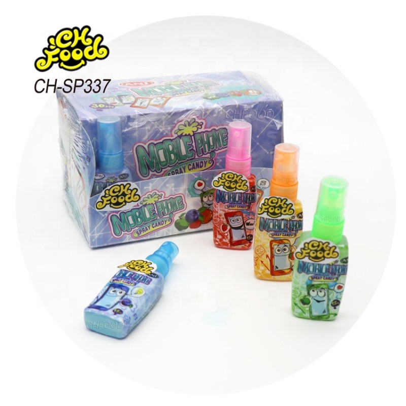 Wholesale Low MOQ Mobile Phone Sour Fruit Flavor Liquid Spray Candy Sweets for Kids