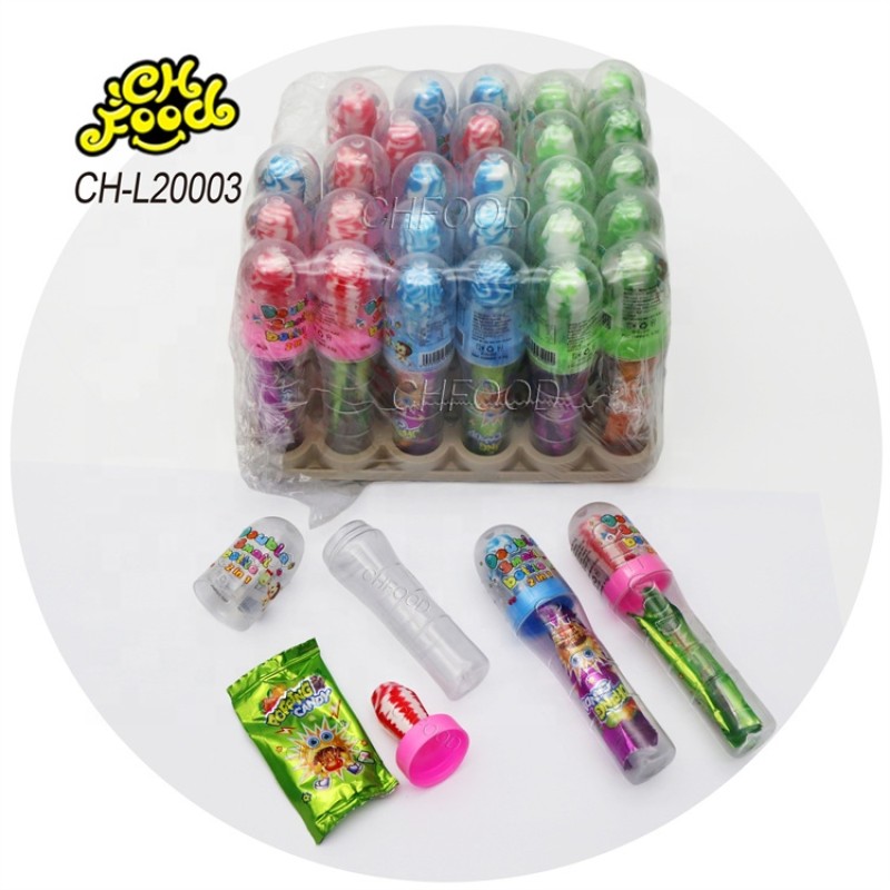 Hot Selling Microphone Candy Toys Nipple Hard Candy Lollipop with Popping Candy Sweets for Kids