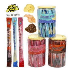 Halal Candy Liquid Chocolate Paste Stick Creamy Strawberry Choco Stick for Children