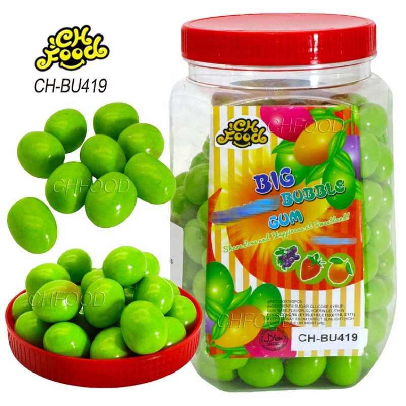 Manufacturer Wholesale Hot Selling Fruit Shape Big Jujube / Chinese Date Bubble Gum in Jar