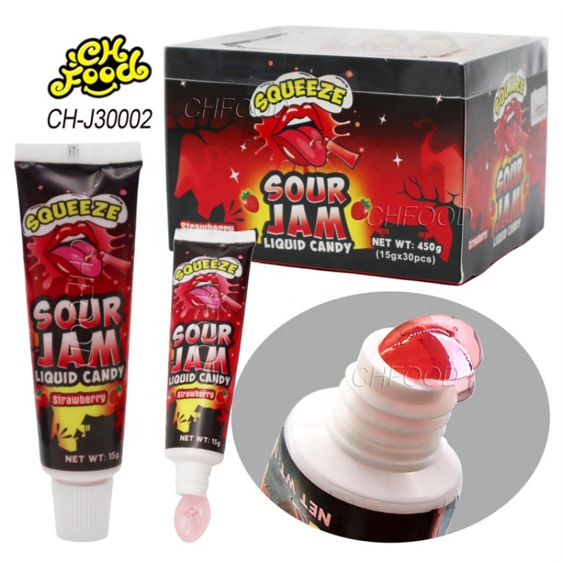 Wholesale Low MOQ Fruit Flavor Toothpaste Squeeze Sour Jam Liquid Candy Sweets