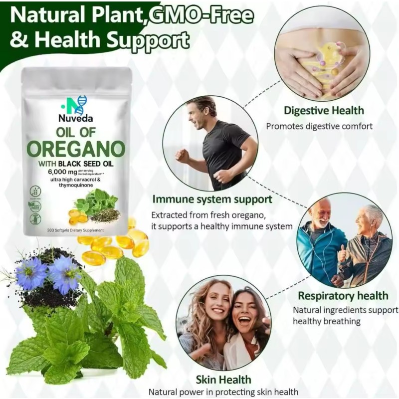 Fish Oil Softgel Capsules - Digestive Health Black Seed Oil Custom Supplement