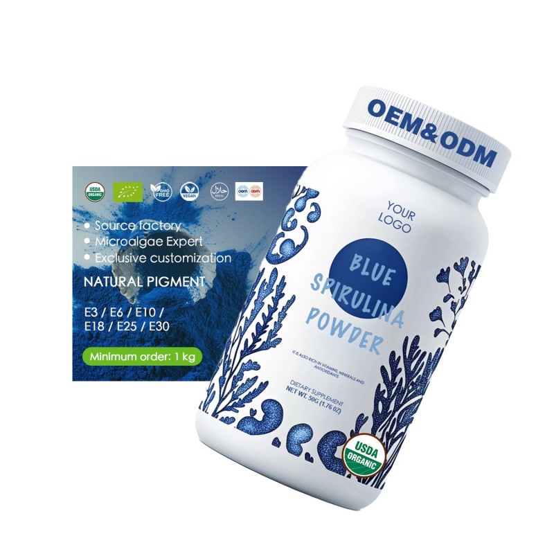 Spirulina Powder Factory - Green Spray Dried E18 Phycocyanin Custom