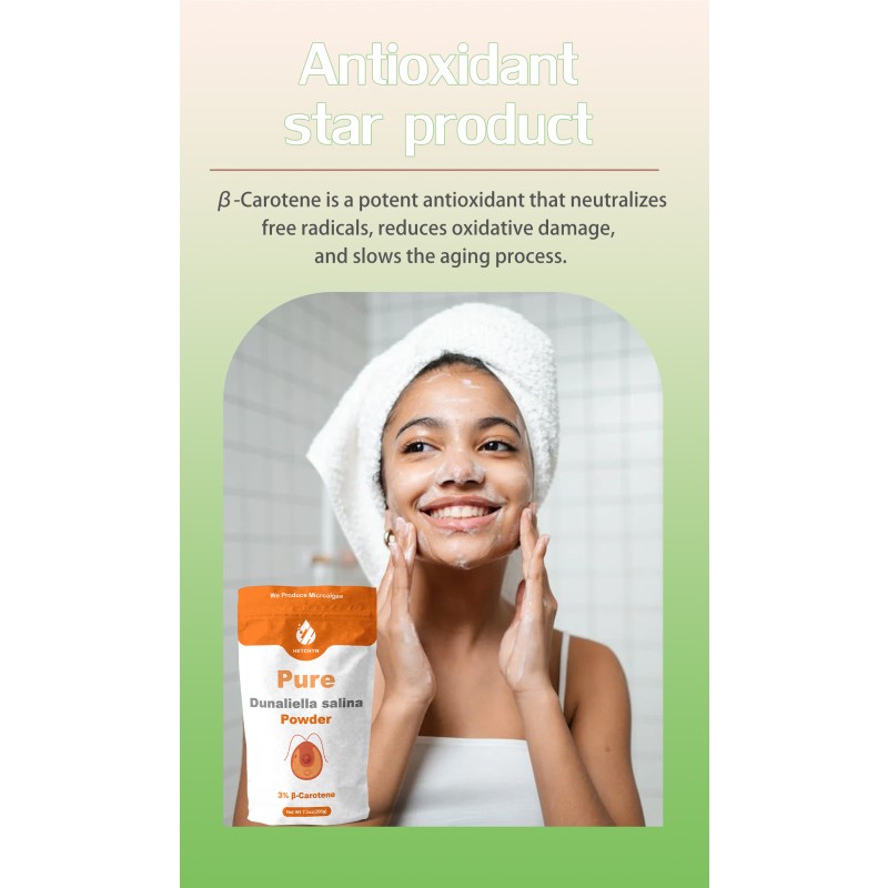 Beta Carotene Powder Factory - 3% Microalgae Food Quality Cosmetic Bulk