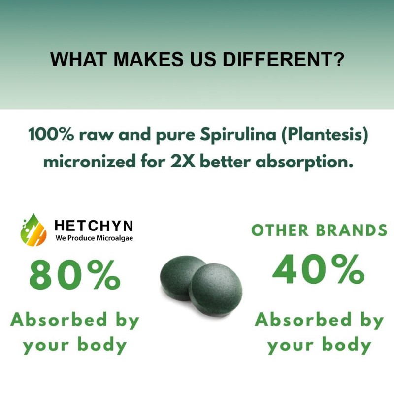 Spirulina Extract Tablets Factory - 250mg-500mg Green Powder Vitamin