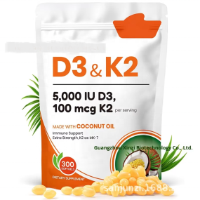 In Stock Cross-Border Vitamin D3K2 Capsules and Virgin Coconut Oil Softgels Supplement for Adults and Newborns