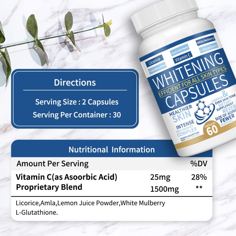 Vitamin C, Glutathione Whitening Capsules Shelf Life