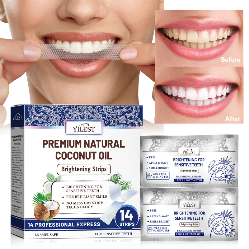 Yilest Coconut Mint Fresh Breath Whitening Brightening  Patches Cross-Border Whitening Strips Kit