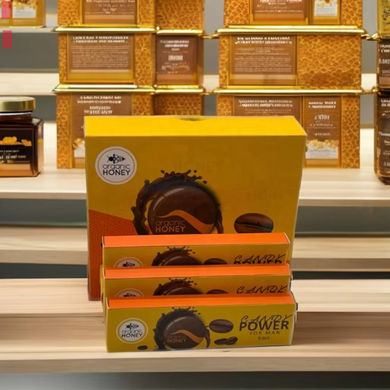 Wholesale Chocolate Boxes for Royal Organic Honey Candies Packaging with Gold Foil Embossing Adult Products