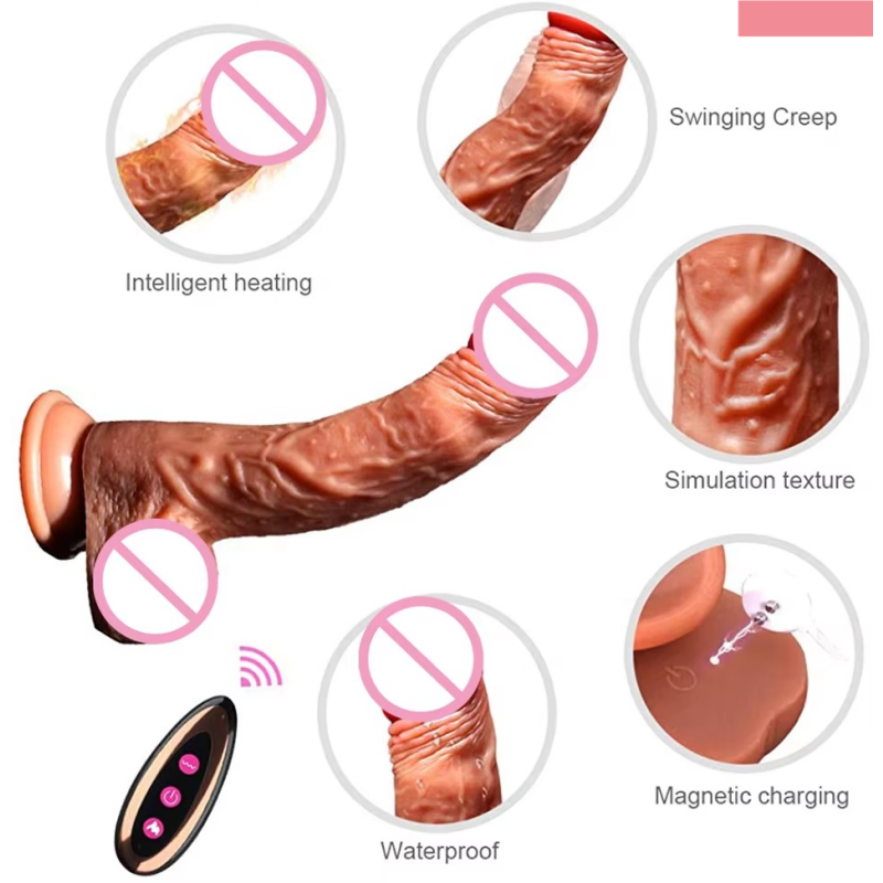 Real Skin Feel Female Masturbation Dildo Vibrator Big Penis Silicone Sex Toy with Liquid Silicone Material, Suitable for Women