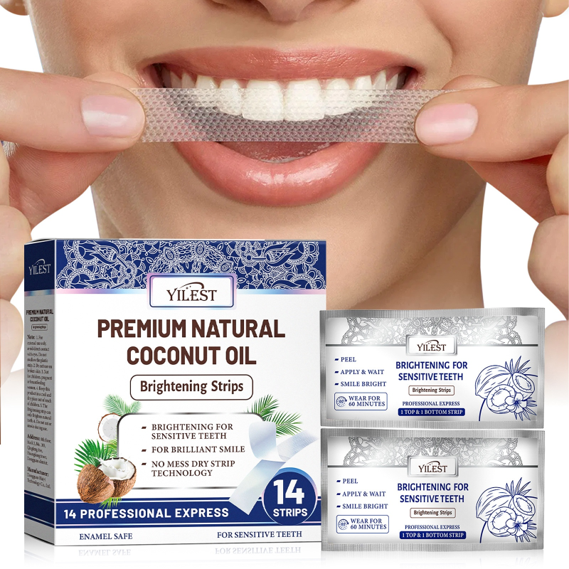 Coconut Mint Teeth Whitening Strips 14Pcs Fresh Breath Teeth Cleaning Strengthen Teeth Whitening Teeth Whitening Strips
