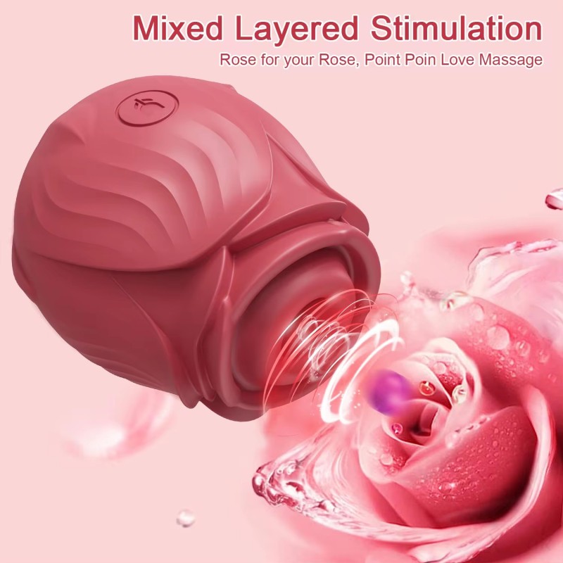 Mini Waterproof Rose Flower Clitoral Suction Vibrator Women's Nipple Breast Sucker Sex Toy Vibrating Clit Toy for Female