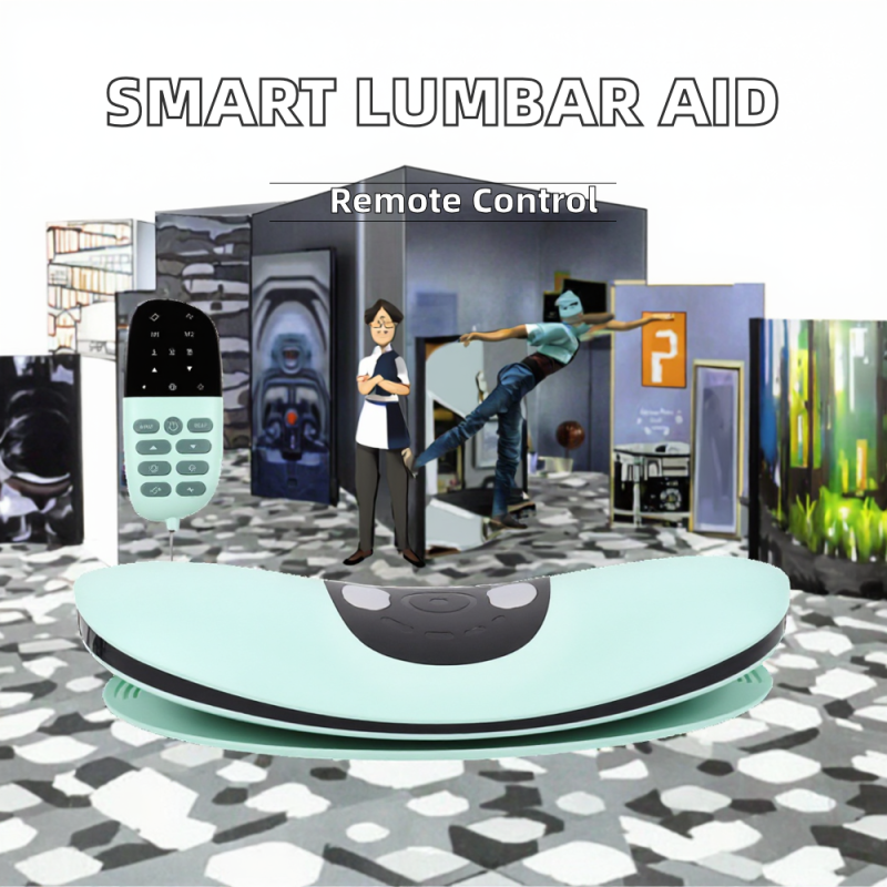 Smart Lumbar Massager with Electric Heating Vibration Wireless Remote Control Waist Cushion Air Compress Lumbar Support Device