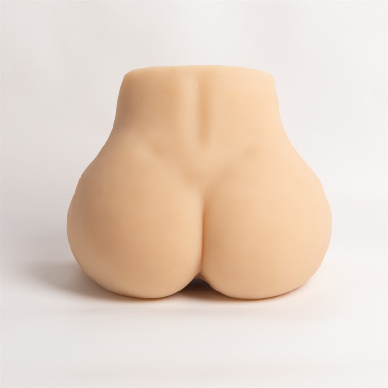 Simulated Big Ass Artificial Flesh Male Masturbation Toy with Dual Stimulation Channels Vibration Waterproof