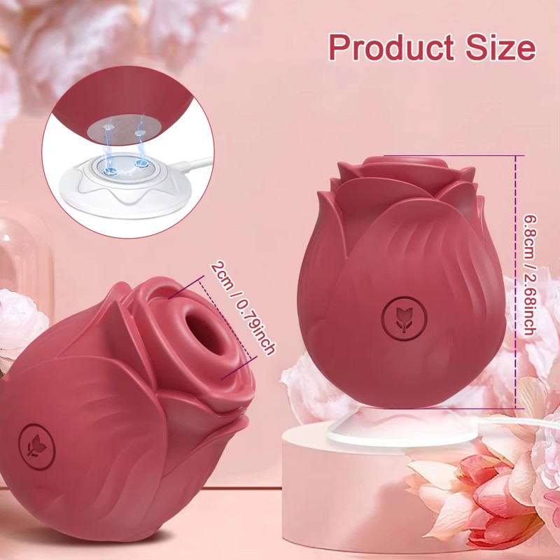 Mini Waterproof Rose Flower Clitoral Suction Vibrator Women's Nipple Breast Sucker Sex Toy Vibrating Clit Toy for Female