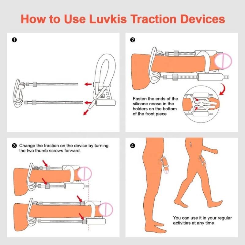 Cross Border Safer Sex Products Hot Male Penile Traction Stretching Appliance Metal Support Phallus Correction Toys