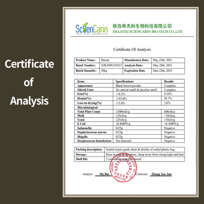 Heme Iron Powder Supplier - 2% Hemin Iron Factory Supply