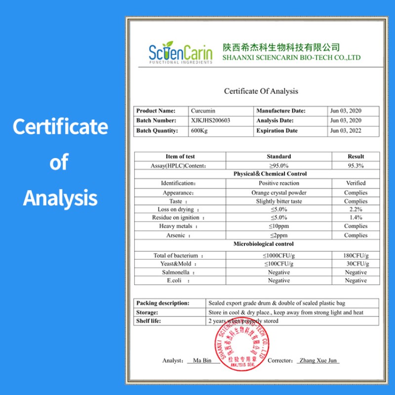 Turmeric Curcumin Supplier - 95% Curcumin HALAL KOSHER