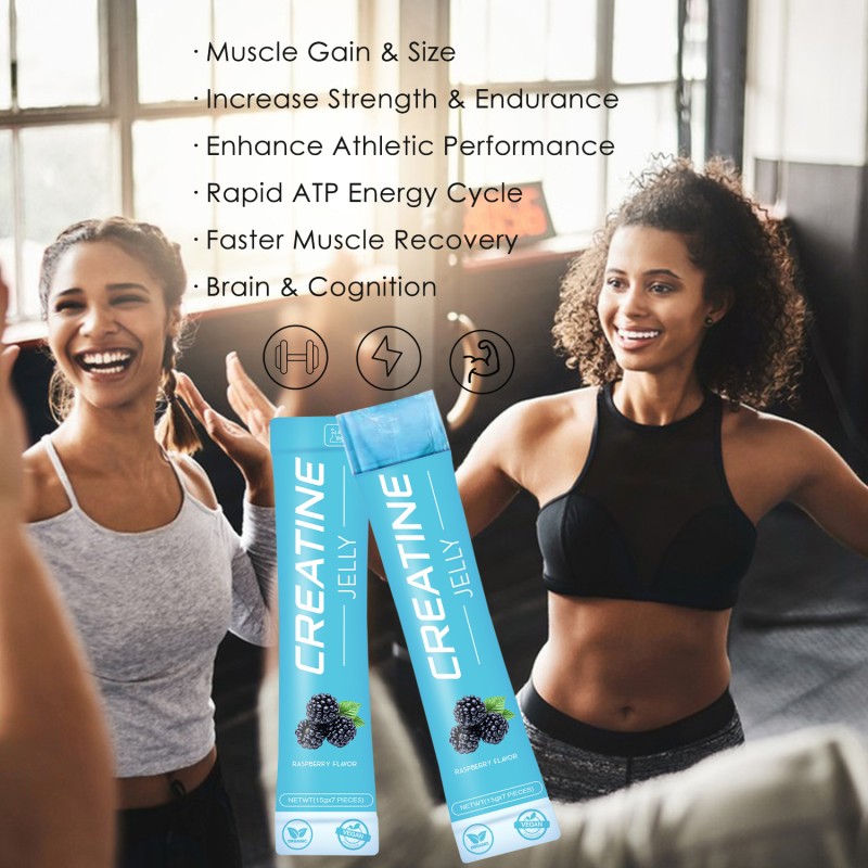 Aeglewell Sulpply OEM  Creatine Jelly Sticks Blue Berry Pre Workout Creatine Jelly Creatine Konjac Jelly