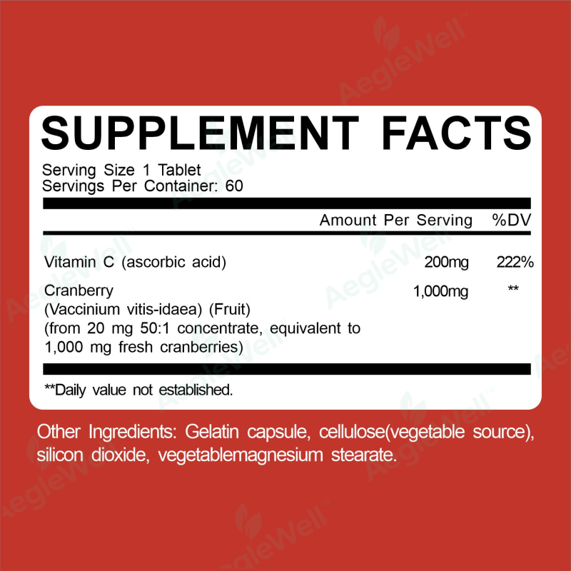 For Wins Town Women's Cranberry Extract Tablets Healthy Support Supplement for Adults Not for Pregnant Women