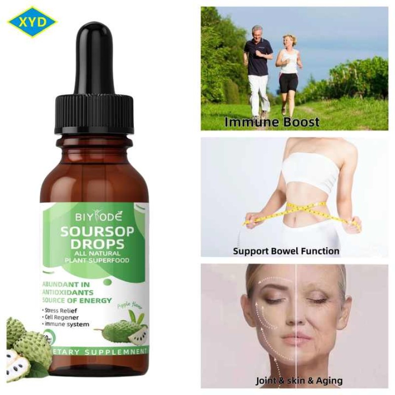 OEM Private Label Soursop Drops All Natural Plant Superfood for Women Beauty Supplement Skin Lightening and Firming