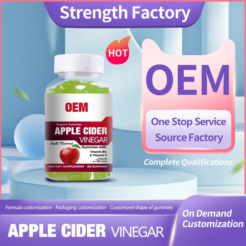 Original Factory OEM Apple Cider Vinegar Gummies Fudge Supports Customization of Various Gel Fudge ACV Gummies