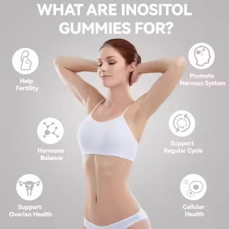 Private Label Vitamin Myo Inositol and D Chiro Inositol Gummies Supplement Inositol Gummies