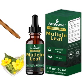AegleWell OEM Mullein Leaf Drops Liquid Health Supplement Natural Lung Cleanse Detox Mullein Extract Drops