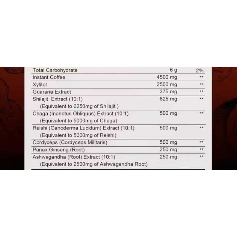 OEM Factory Sale Shilajit Coffee 9 In1 Powder Memory Improve Natural Ashwagandha with Reishi Cordyceps Support