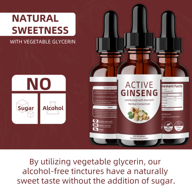 OEM/ODM Korean Red Panax Ginseng Extract Liquid Drops Organic Ginseng Root Drops Immune Support Vegan Ginseng Drops