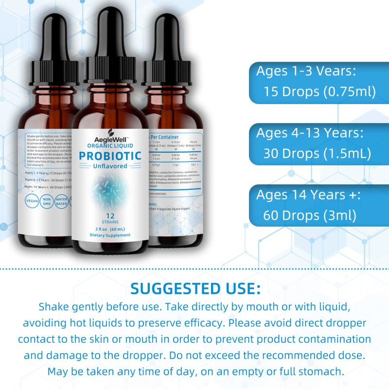 AegleWell Probiotics for Woman Probiotic Liquid for Vaginal Health Digestive Gut Health and Feminine Health