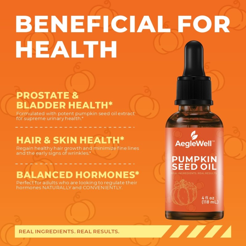 AegleWell Private Label Organic Pumpkin Seed Oil Extract Liquid Drops Hair Growth Serum for Men Women