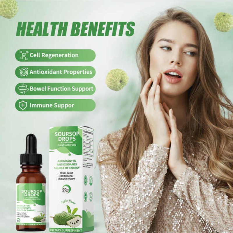 OEM Private Label Soursop Drops All Natural Plant Superfood for Women Beauty Supplement Skin Lightening and Firming