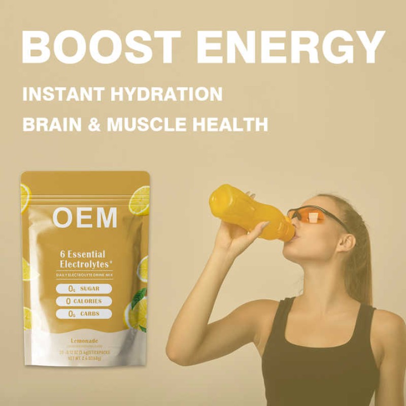 High Quality Vitamin Essential Electrolyte Drink Powder No Calories Lemonade Falvor Enhanced With Essential Minerals
